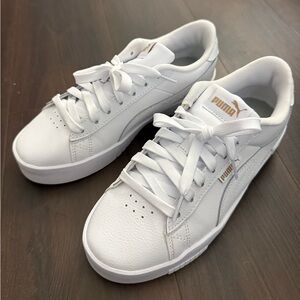 NEW Puma White Sneakers with Gold Accents